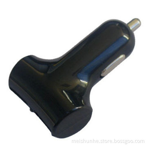 2-USB Mini Car Charger, CE and FCC Certified, RoHS Directive-compliant
